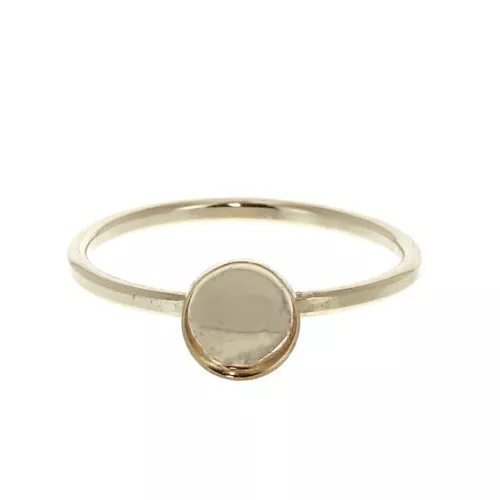Anello sottile per cabochon 6 mm in Gold filled dimensione 54 x1