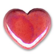 Cuore in ceramica 11x13 mm - Rosso iridescente x1