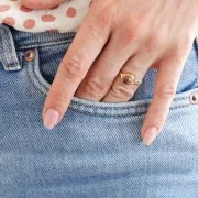 Anello regolabile incastonato per cabochon 6mm Placcatura oro 3 micron  x1