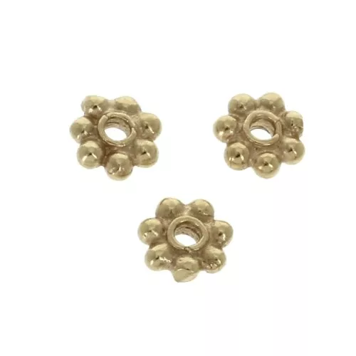 Perle rotonde forma fiore 4 mm - Placcato oro 3 micron x4