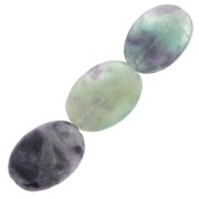 Perle olive piatte 14x10 mm in pietra semipreziosa - Fluorite x5|raw }}