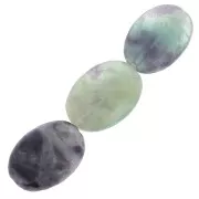Perle olive piatte 14x10 mm in pietra semipreziosa - Fluorite x5