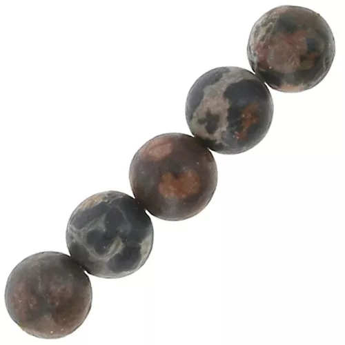 Perle rotonde in pietra gemma 3 mm - Jaspe Leopardo x25