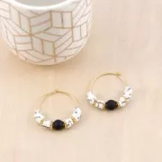 Perlin rotonde 4 mm in pietra gemma Agata nera Mat x20