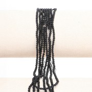 Perle rotonde in pietra semipreziosa da 2 mm - Agata nera Mat x36cm