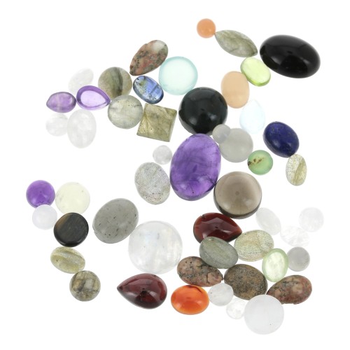 Assortimento di cabochon pietra semipreziosa piccola dimensione - 3mm a 10mm x15g
