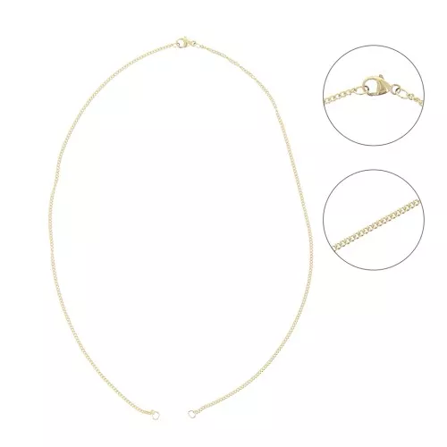 Girocollo catena maglia gourmette 1.6 mm per intercalare in Gold filled x43 cm