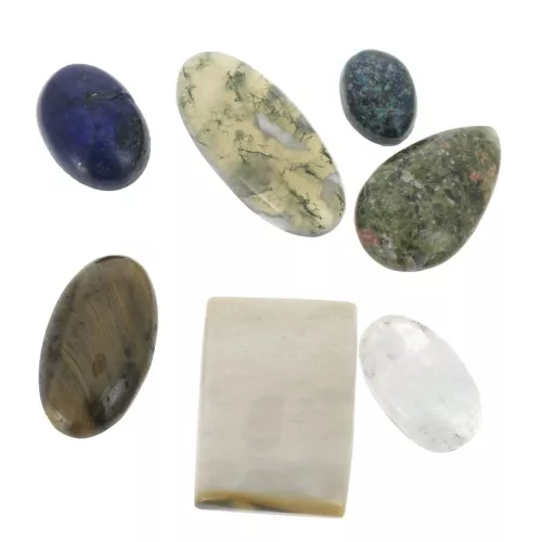 Assortimento di cabochon pietra semipreziosa grande dimensione - 10mm a 25mm x25g