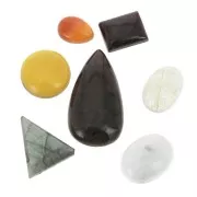 Assortimento di cabochon pietra semipreziosa grande dimensione - 10mm a 25mm x25g