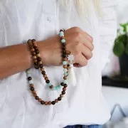 5 set di perle guru da 12 mm e 8,7 mm per il bracciale tibetano Mala - albero di giuggiole