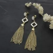 Orecchini rotondo in resina epossidica con anello 11.5x9 mm - Dorato con oro fino - Rosa x2