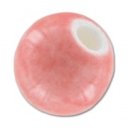 Perle brillanti in ceramica mm. 9 Rosa chiaro x5