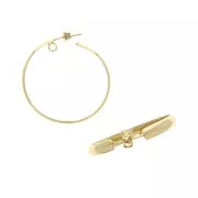 Orecchini filo mezzo-gionco con anello aperto - 37 mm dorato con oro fino x2