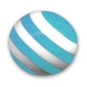 Perla tonda rigata mm. 14 Aqua/Bianco x1