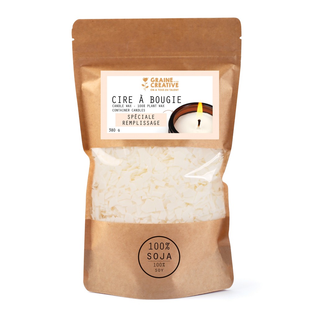 Cera per candela vegetale naturale - 100% Soia - speciale riempimento x380g  - Perles \u0026 Co