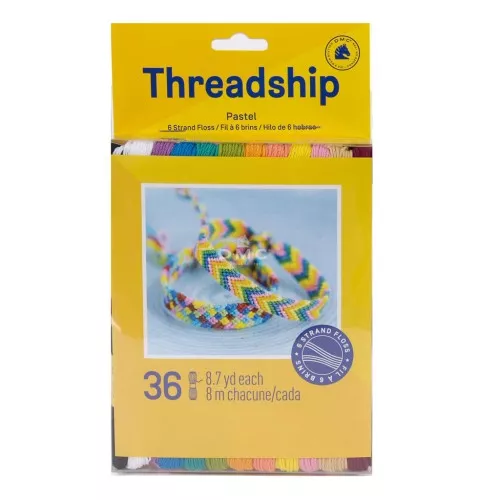 Assortimento 36 fili da ricamo per bracciale brasiliano & ricamo - Pastello x1