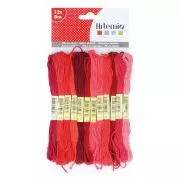 Assortimento 12 matassine per bracciale brasiliano & ricamo - Rosso x1