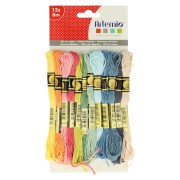 Assortimento 12 matassine per bracciale brasiliano & ricamo - Pastello x1|raw }}