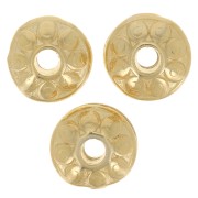 Perle rotonde appiattite in zamac 7 mm - Dorato con oro fino x4|raw }}