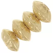 Perle rotonde appiattite in zamac 7 mm - Dorato con oro fino x4