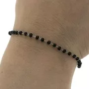 Catena con perle facettées in vetro 3 mm in Acciaio inossidabile - Nero x1m