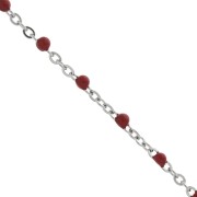 Catena con perle in resina epossidica 2 mm - Acciaio inossidabile - Rosso x1m|raw }}