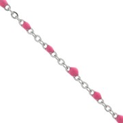 Catena con perle in resina epossidica 2 mm - Acciaio inossidabile - Rosa x1m|raw }}