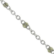 Catena con perle in resina epossidica 2 mm - Acciaio inossidabile - Dorato  x1m