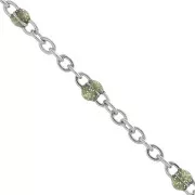 Catena con perle in resina epossidica 2 mm - Acciaio inossidabile - Dorato x1m