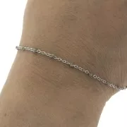 Catena con perle in resina epossidica 2 mm - Acciaio inossidabile - Dorato x1m