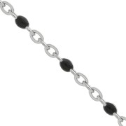 Catena con perle in resina epossidica 2 mm - Acciaio inossidabile - Nero x1m