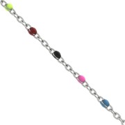 Catena con perle in resina epossidica 2 mm - Acciaio inossidabile - Multicolore Fluo x1m|raw }}