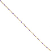 Catena con perle in resina epossidica 2 mm - Acciaio inossidabile Dorato-Viola x1m|raw }}