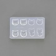 Stampo silicone per resina modello Mini testa di gatto 52x32.5x6 mm x1