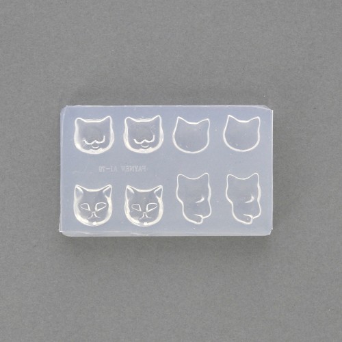 Stampo silicone per resina modello Mini testa di gatto 52x32.5x6 mm x1