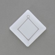 Stampo silicone rombo scavato per realizzare dei pendenti in resina 56x48 mm x1