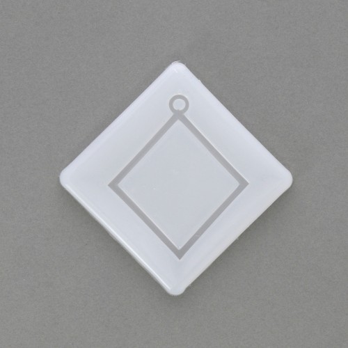 Stampo silicone rombo scavato per realizzare dei pendenti in resina 56x48 mm x1