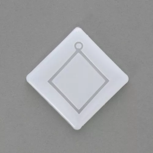 Stampo silicone rombo scavato per realizzare dei pendenti in resina 56x48 mm x1