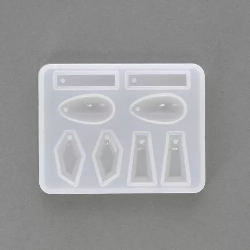 Stampo silicone per realizzare dei mini pendenti in resina 68.5x53x7 mm x1