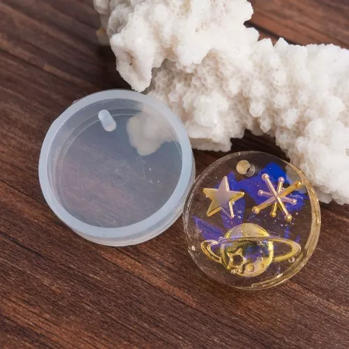 Stampo silicone rotondo per realizzare dei pendenti in resina x1