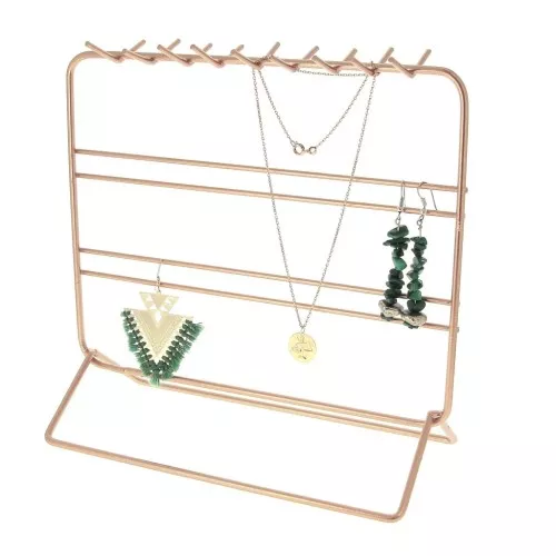 Portegioie- espositore per bijoux 20x21 cm in metallo - Dorato rosa x1