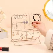 Portegioie- espositore per bijoux 20x21 cm in metallo - Dorato rosa x1