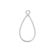 Pendente per resina UV e pasta polimerica 30x14,5 mm - placcatura Argento finx1|raw }}