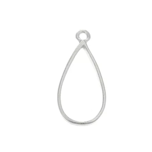 Pendente per resina UV e pasta polimerica 30x14,5 mm - placcatura Argento finx1
