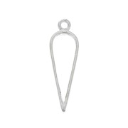 Pendente a punta per resina UV e pasta polimerica 34x11 mm - Placcatura in Argento x1|raw }}
