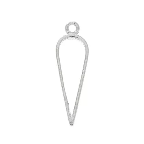 Pendente a punta per resina UV e pasta polimerica 34x11 mm - Placcatura in Argento x1