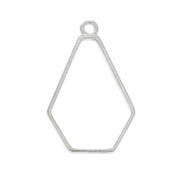 Pendente esagonale per resina UV e pasta polimerica 35x22,5 mm-Placcatura argento finex1
