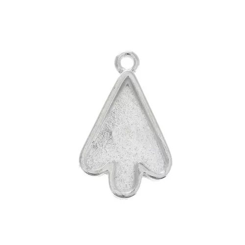 Pendente a forma di freccia per resina UV e pasta polimerica 29x17,5 mm - Placcatura Argento finx1