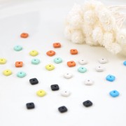 Rondelle Heishi in ceramica 6.3 mm -nero mat x20