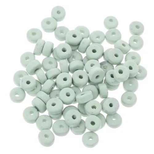 Perla in ceramica Heishi 5,3x2,5 mm - Turchese Verde mat x30